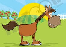 Horse Clipart #1169074: Old Brown Horse on a Farm by Hit Toon