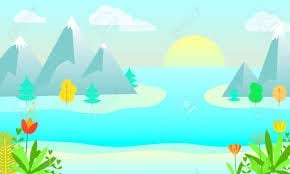 Landscape With Lake Or Bay And Mountains On Horizon. The Trees.. Royalty Free Cliparts, Vectors, And Stock Illustration. Image 113449676.